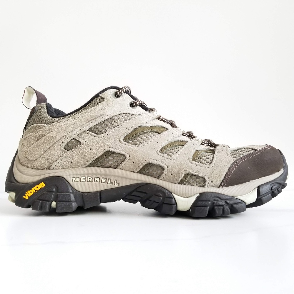 Merrell Moab Low Gray Suede Granite Hiking Shoes - Picture 2 of 8
